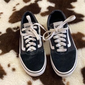 Vans Black Off The Wall Old Skool Youth Shoes Size 2